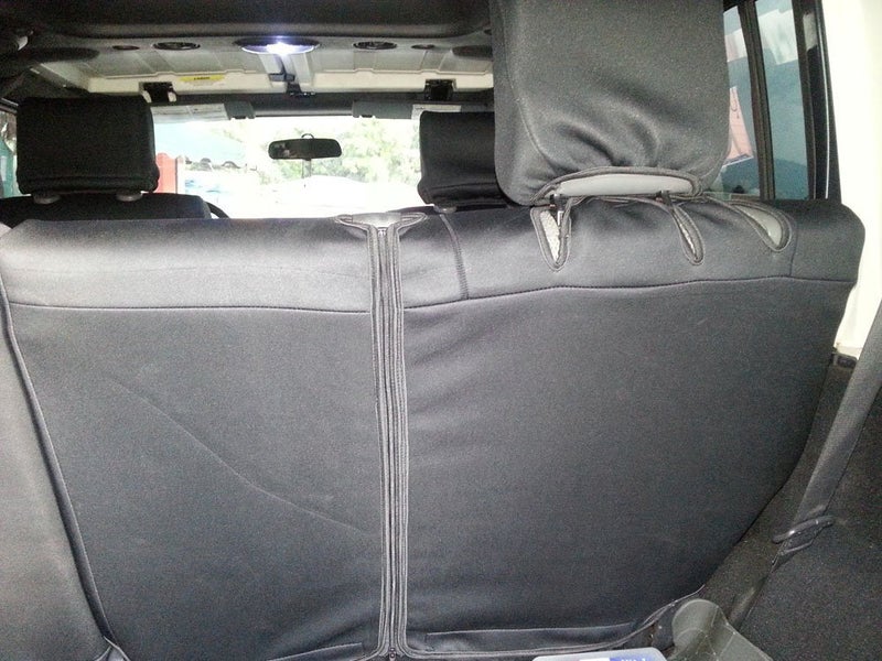 GEARFLAG Neoprene Seat Cover Custom fits Wrangler JK 2007-2017 Unlimited 4 Door NO-Side airbag Full Set (Front + Rear Seats) (Red/Black) - Image 2